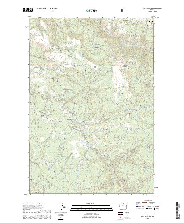 US Topo 7.5-minute map for The Cockscomb OR Fashion