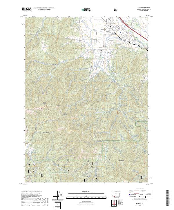 US Topo 7.5-minute map for Talent OR Online Sale