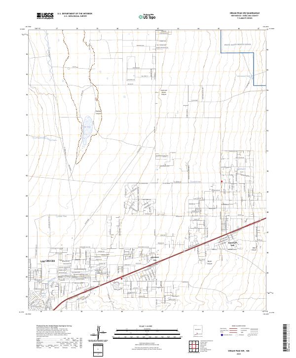 US Topo 7.5-minute map for Organ Peak NW NM on Sale