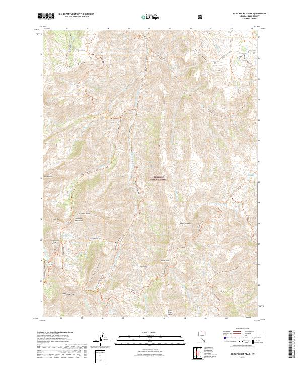 US Topo 7.5-minute map for Gods Pocket Peak NV Hot on Sale