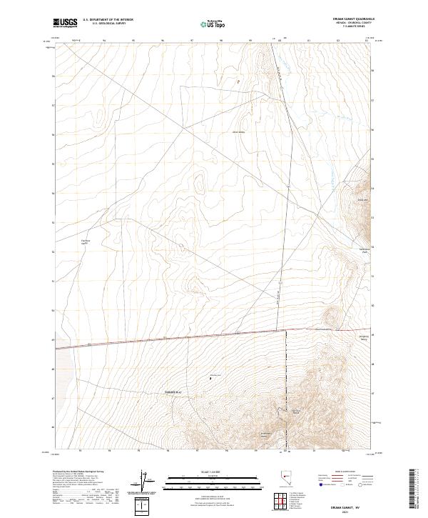 US Topo 7.5-minute map for Drumm Summit NV Online